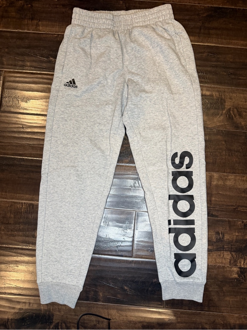 adidas Gender Neutral Big Logo Fleece Gray Sweatpants Youth Medium 10/12
